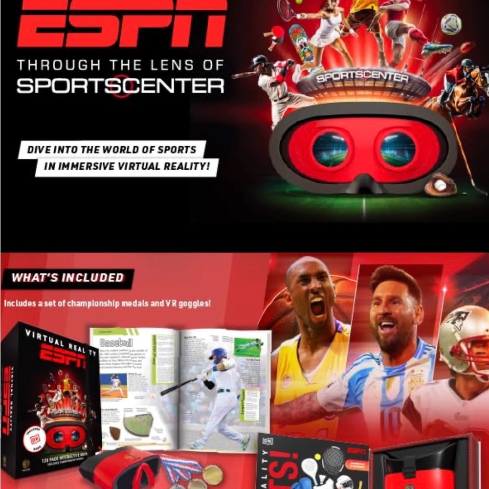 ESPN Virtual Reality Interactive Sports Book Set Complete Tested Box Repaired - Picture 7 of 10